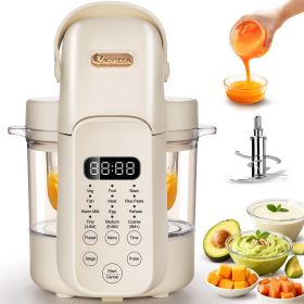9 in 1 Baby Food Processor Steamer Puree Blender with 6 Blades, 3 Stages, Touch Screen Control