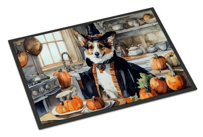 NEW Corgi Fall Kitchen Pumpkins Doormat Front Door Mat Indoor Outdoor Rugs for Entryway, Non Slip Washable Low Pile, 18H X 27W