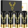 4 Deer Heads 1.5 Ounces - Reusable High-quality Plastic Bullet Cup, Suitable For Whiskey, Cocktails, And Wine, Perfect For Bars, Parties, And Gif