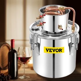 Alcohol Still, 50L Distillery Kit W/Condenser & Pump, 13.2 Gal Alcohol Still W/Copper & Built-in Thermometer (Option: Silver)